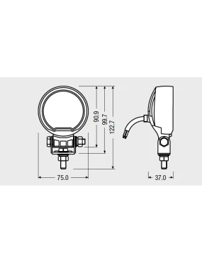 Round WL VX80-WD Work Lamp Osram 1350lm