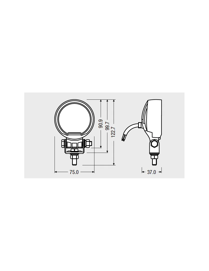 Round WL VX80-WD Work Lamp Osram 1350lm