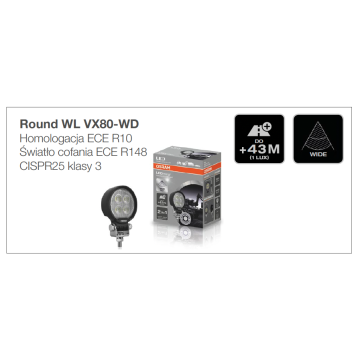 Round WL VX80-WD Lampa robocza Osram 1350lm - ujęcie 11
