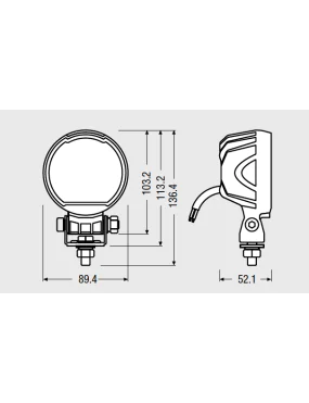 Round WL VX100-WD Osram Work Lamp 2000lm