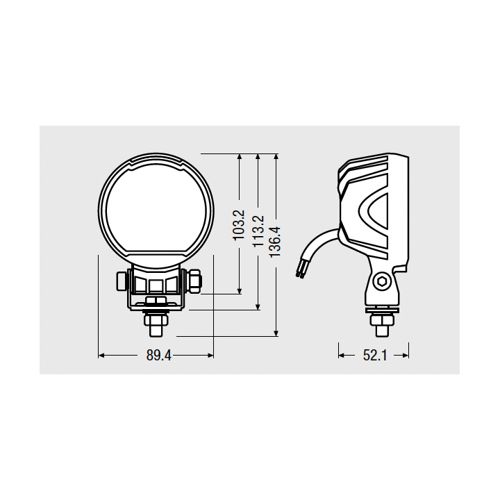 Round WL VX100-WD Lampa robocza Osram 2000lm - ujęcie 7