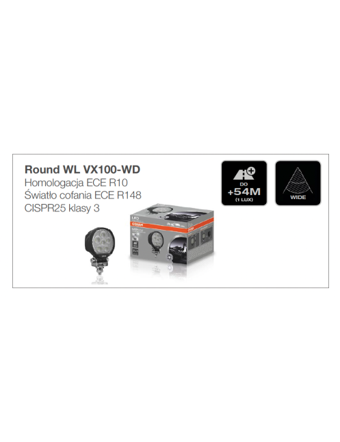 Round WL VX100-WD Lampa robocza Osram 2000lm