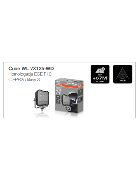 Cube WL VX125-WD  lampa robocza OSRAM Ciągnik Traktor 3000lm