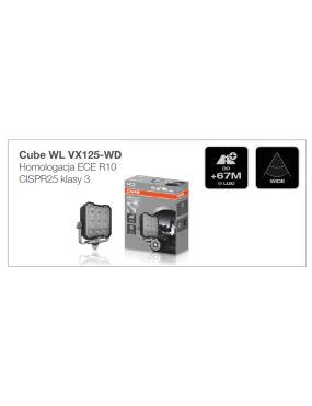 Cube WL VX125-WD  lampa robocza OSRAM Ciągnik Traktor 3000lm | Szekla4x4.pl