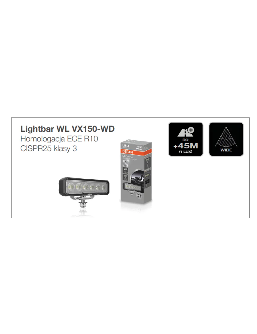 Lightbar WL VX150-WD Lampa robocza Osram 1500 lm | Szekla4x4.pl