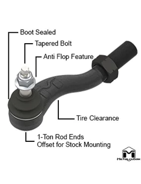 JL Wrangler | JT Gladiator Dog Leg Tie Rod End, Left Hand Thread - Passenger Side