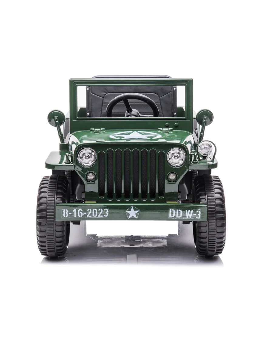 Wojskowe Auto na akumulator Willys + pilot