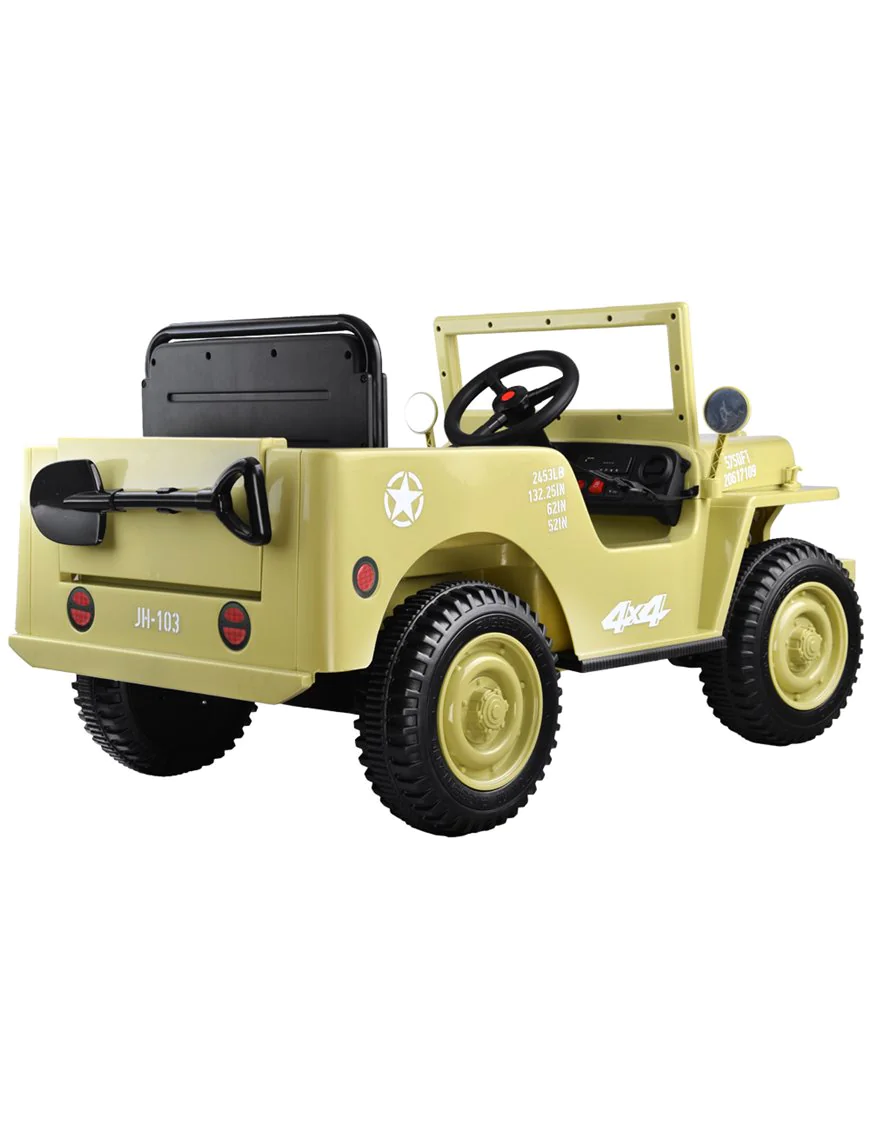 Wojskowe Auto na akumulator Willys + pilot