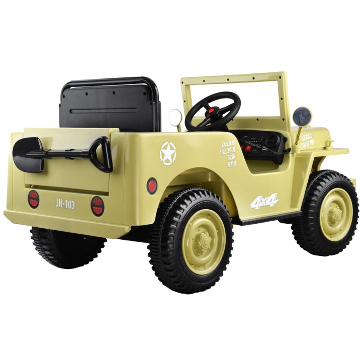 Wojskowe Auto na akumulator Willys + pilot
