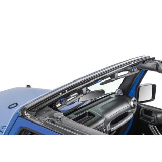 MasterTop 14700001 No Drill Windshield Header for 07-18 Jeep Wrangler JK