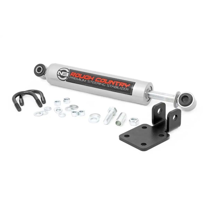 Zestaw do korekcji geometrii z amortyzatorem skrętu Rough Country Lift 4"+