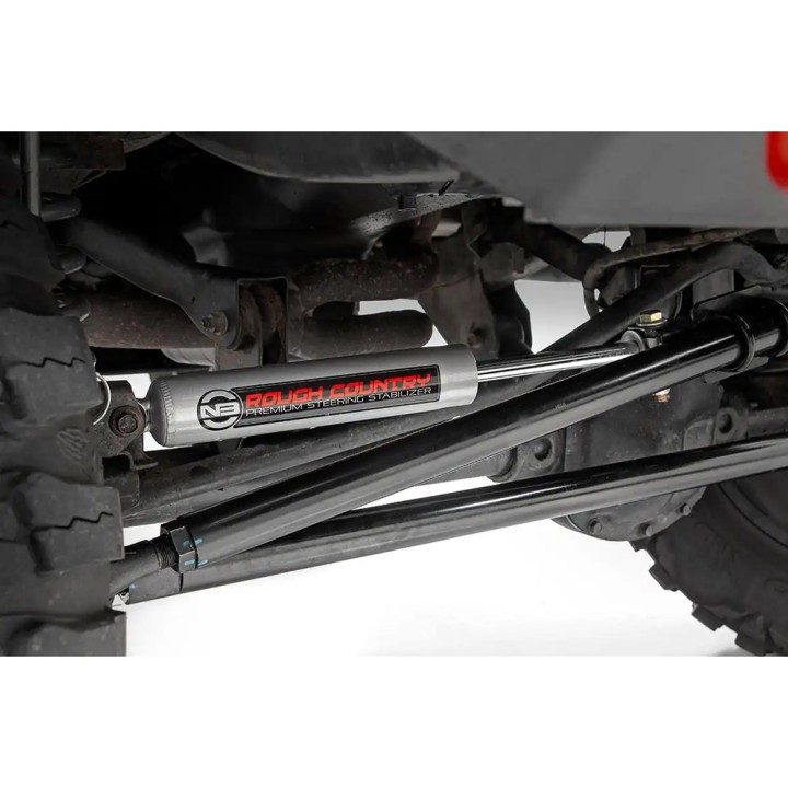 Zestaw do korekcji geometrii z amortyzatorem skrętu Rough Country Lift 4"+