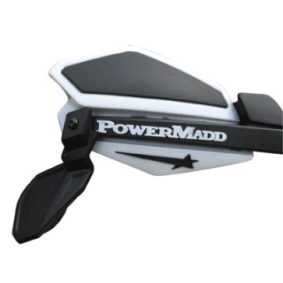 Osłona rąk PowerMadd Star Series w bieli, do której mocuje się lusterka