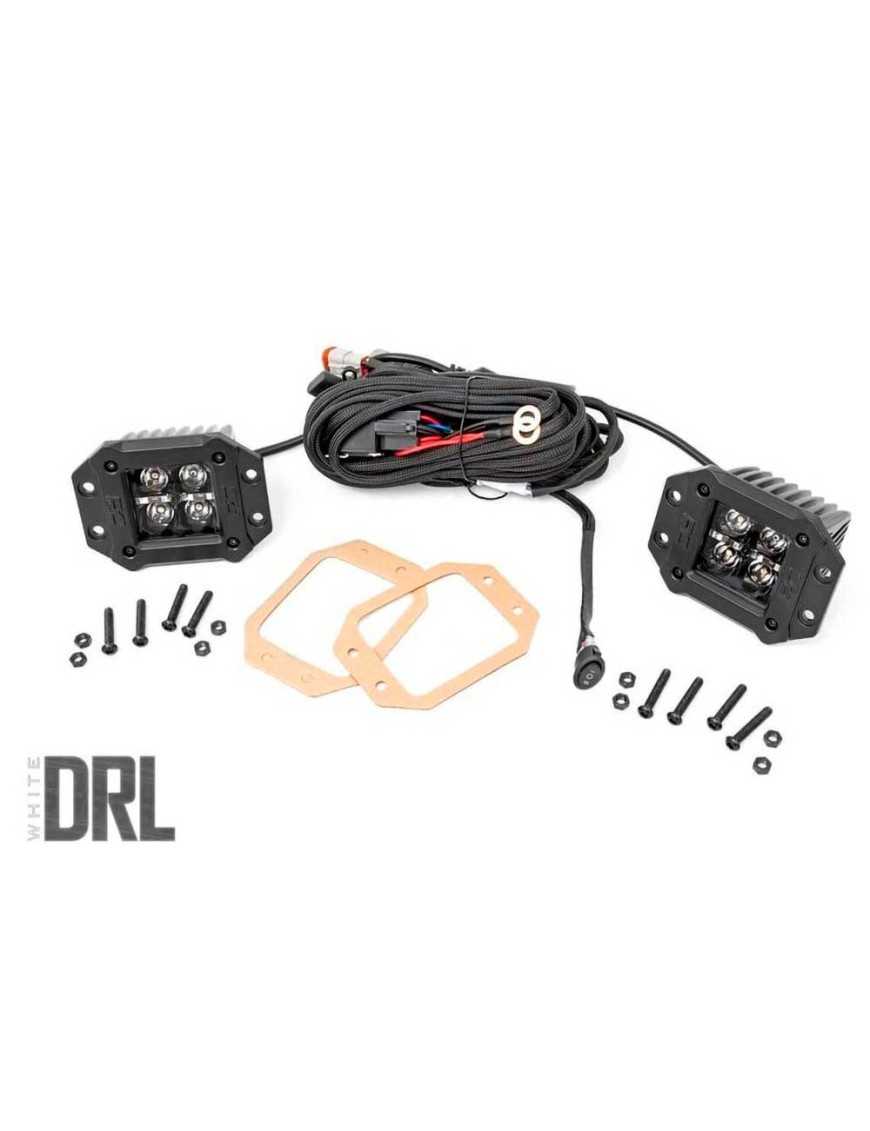 Lampy LED 2" kwadratowe amber DRL spot Rough Country Black Series Lampy LED 2" kwadratowe amber DRL spot Rough Country Black Series