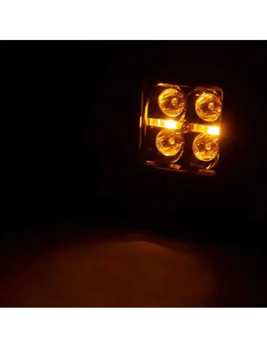 Lampy LED 2" kwadratowe amber DRL spot Rough Country Black Series