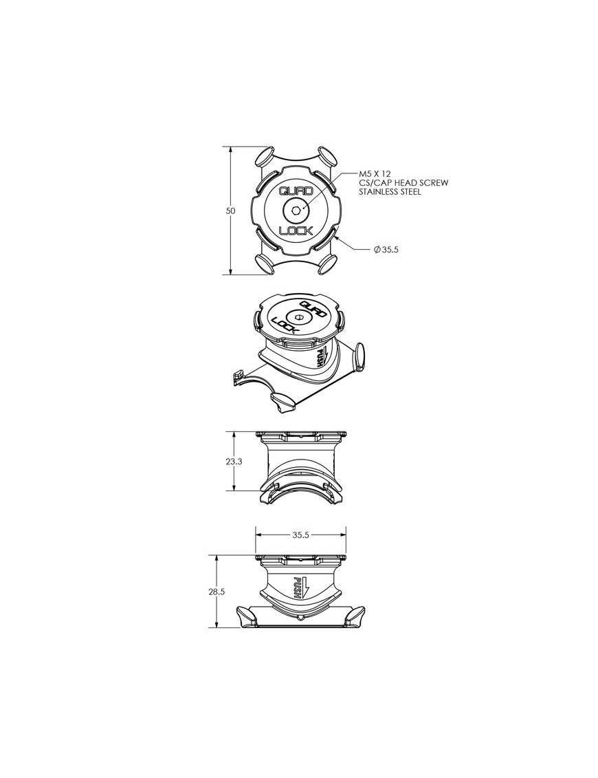 Podstawa na mostek / kierownicę rowerową Quad Lock®