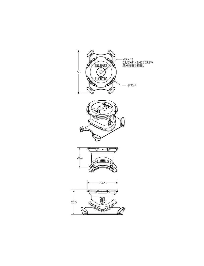 Podstawa na mostek / kierownicę rowerową Quad Lock®