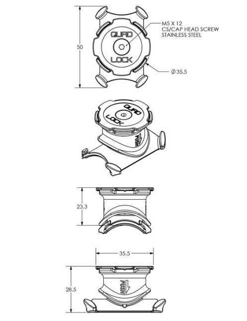 Podstawa na mostek / kierownicę rowerową Quad Lock® Podstawa na mostek / kierownicę rowerową Quad Lock®