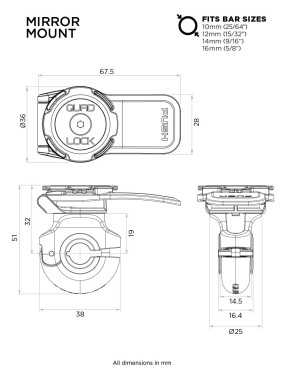 Podstawa montowana na lusterku Quad Lock® (V2)