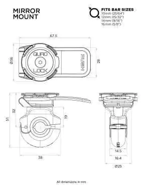 Podstawa montowana na lusterku Quad Lock® (V2)