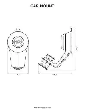 Podstawa z przyssawką do szyby/deski rozdzielczej Quad Lock®