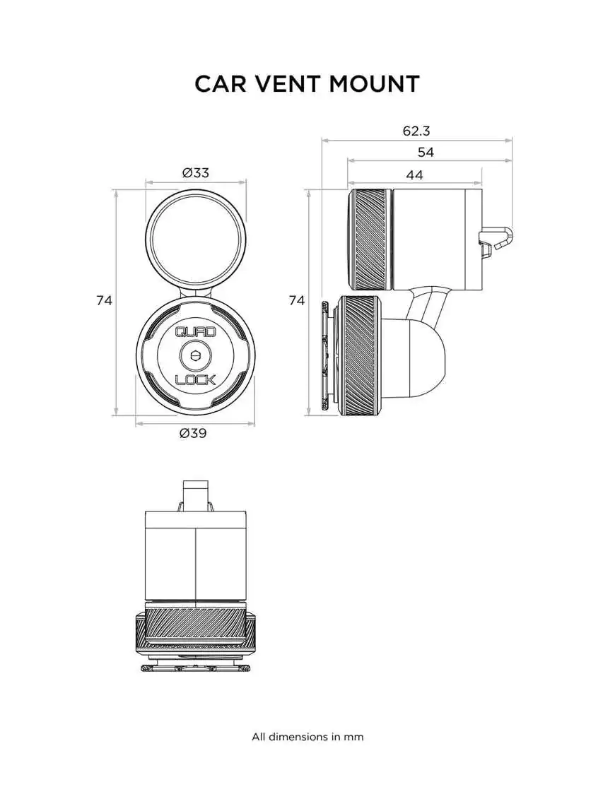 Quad Lock® Vent Car Mount