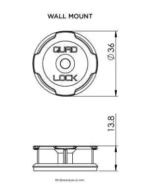 Samoprzylepna podstawa ścienna Quad Lock® ( dwupak) (V2)