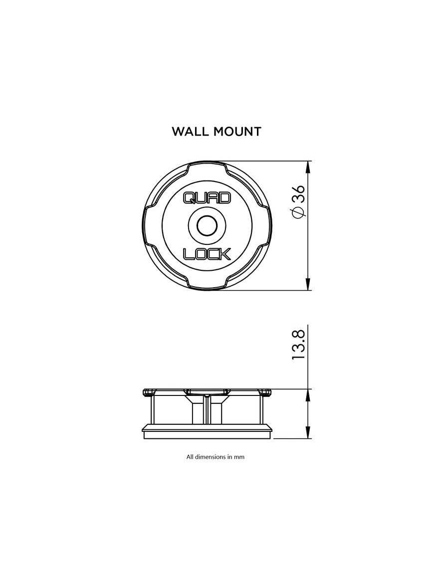 Samoprzylepna podstawa ścienna Quad Lock® ( dwupak) (V2)