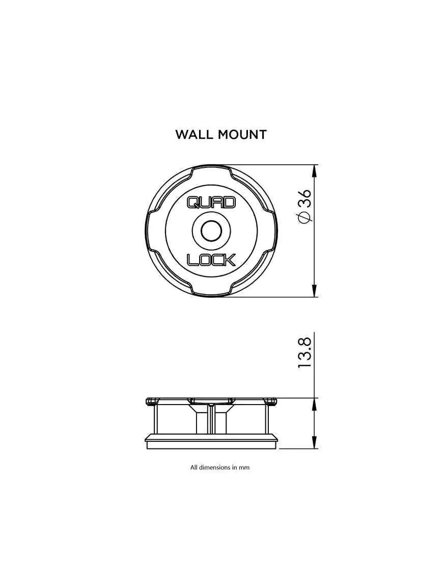 Samoprzylepna podstawa ścienna Quad Lock® ( dwupak) (V2)