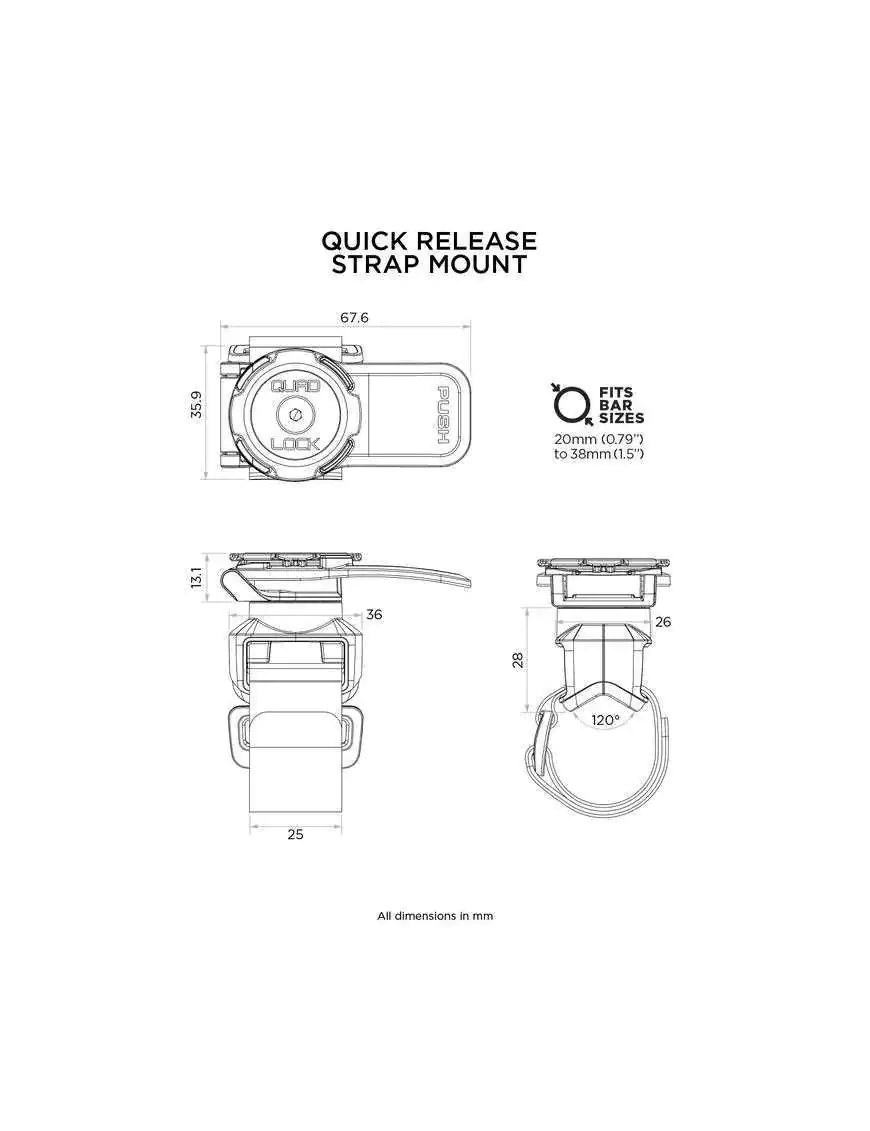 Podstawa z paskiem Quad Lock® z możliwością szybkiego demontażu