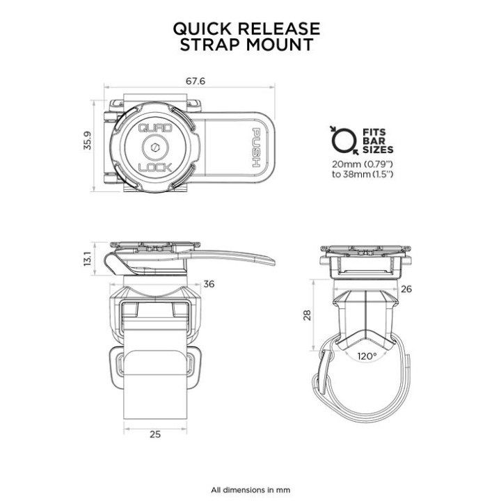 Podstawa z paskiem Quad Lock® z możliwością szybkiego demontażu