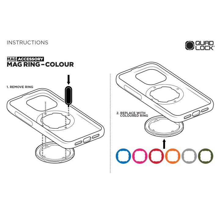 Czerwony pierścień Quad Lock® MAG
