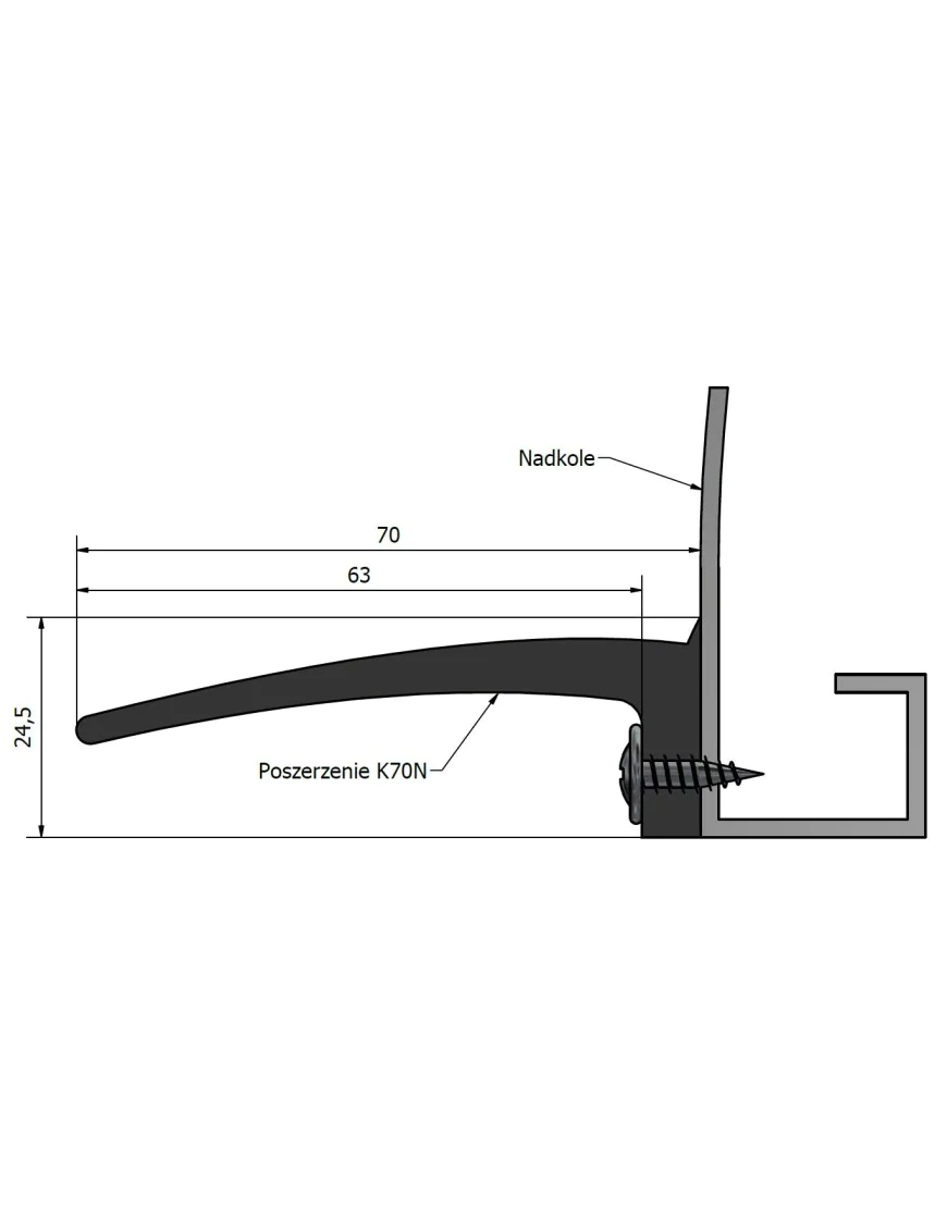 Poszerzenie nadkoli błotników +7 cm (1 metr)