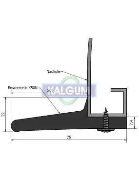 Poszerzenia gumowe nadkoli błotników 4x 1,5m + 5 cm