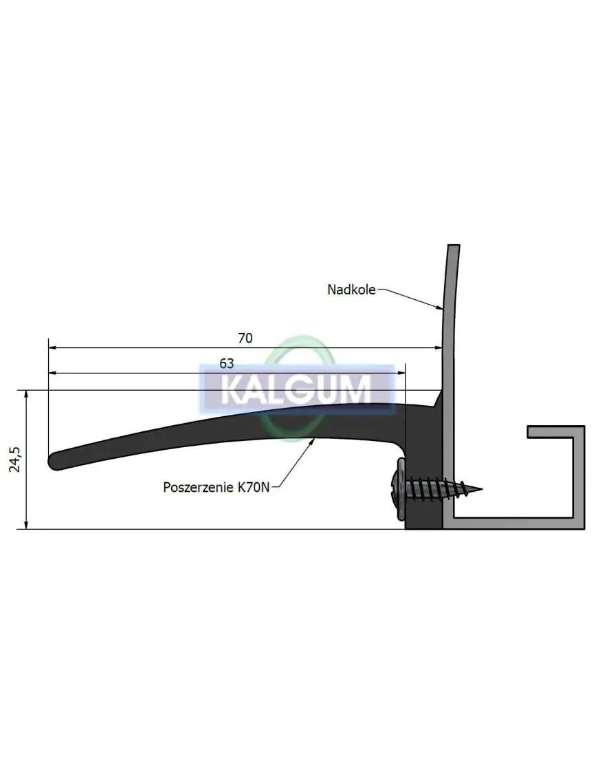Poszerzenia gumowe nadkoli błotników 4 x 1,5 m + 7 cm Poszerzenia gumowe nadkoli błotników 4 x 1,5 m + 7 cm