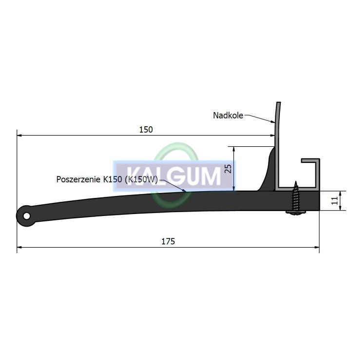 Poszerzenia gumowe nadkoli błotników 4 x 1,6 m + 15 cm / komplet  wzmocniony