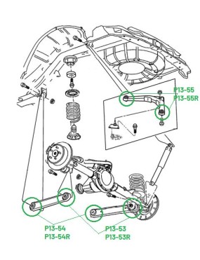 Zestaw poliuretanowych tulei tylnego zawieszenia Jeep Grand Cherokee Wj/Wg
