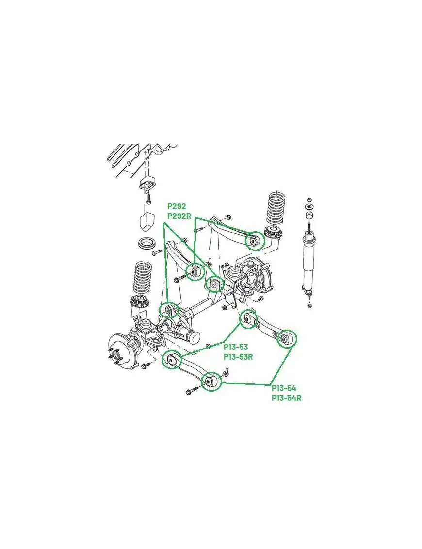 Komplet tulei zawieszenia Jeep Grand Cherokee Wj/Wg (bez wypalania starych elementów) + panhardy silentblock