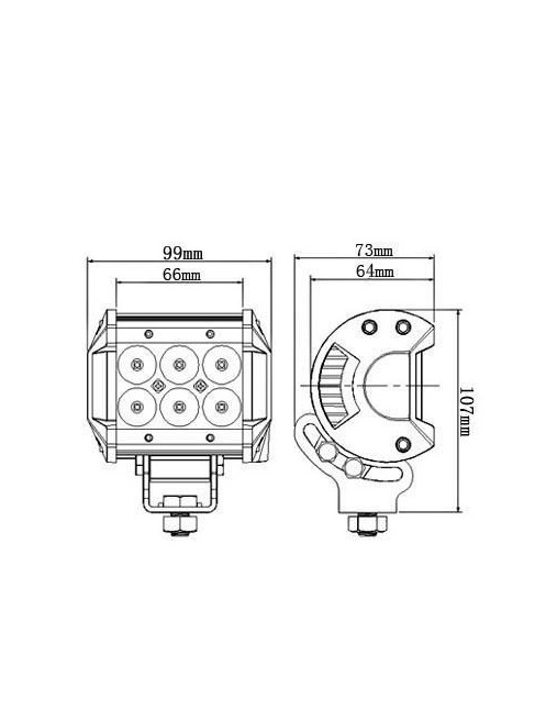 Refleketor LED CREE 18W D60 6x3W Szeroki