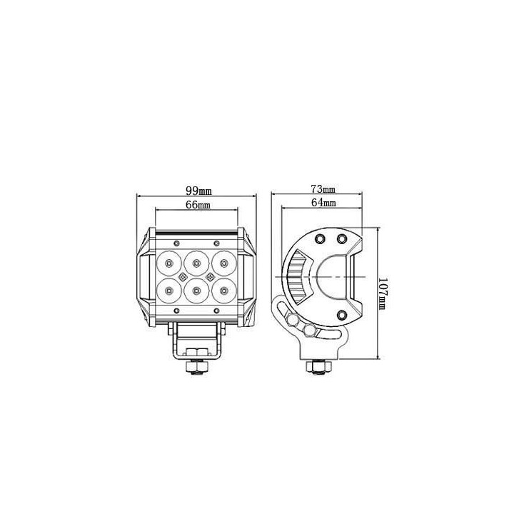 Reflektor LED CREE 18W D30 6x3W  SPOT - ujęcie 2