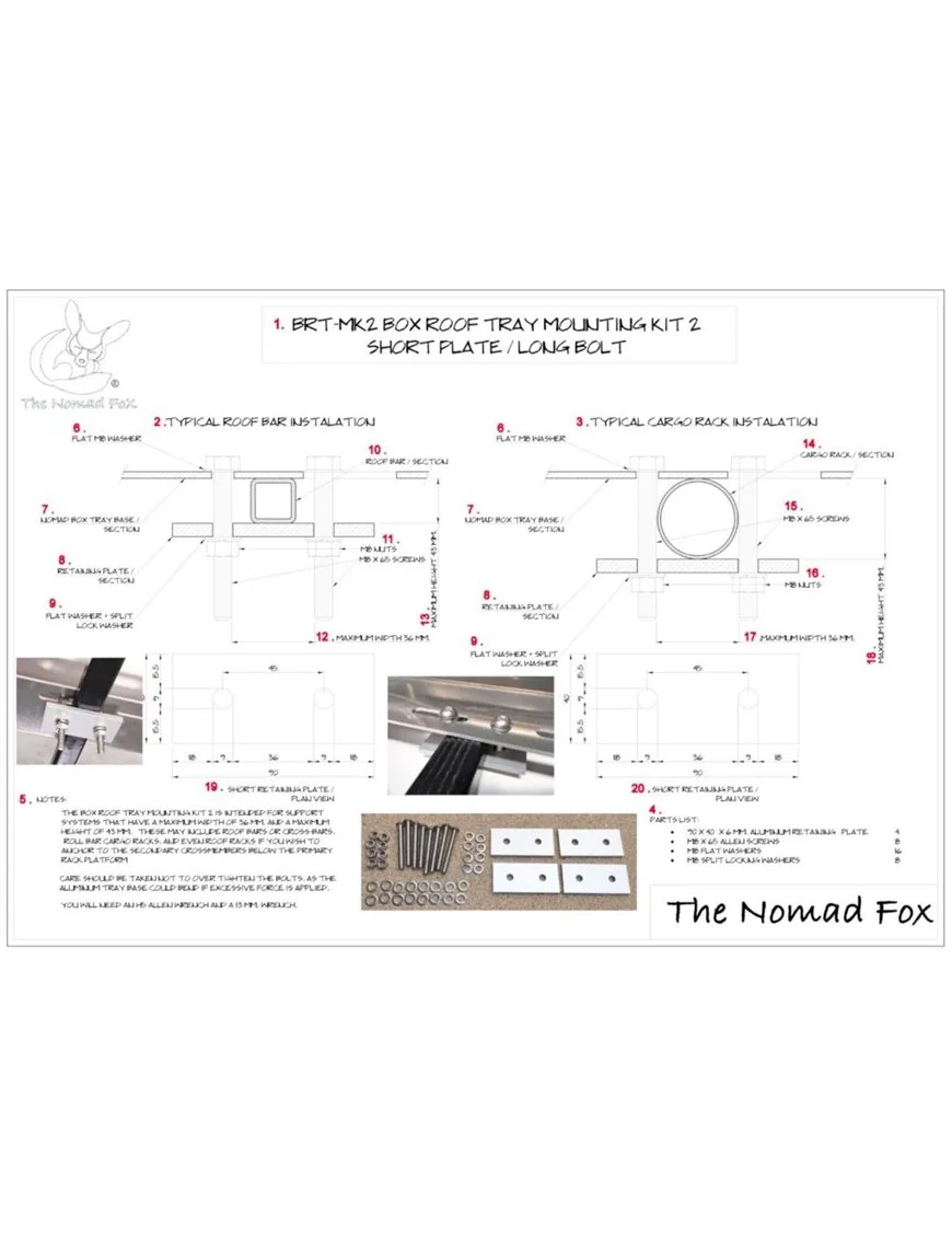 Box Roof Tray Mounting Kit 2