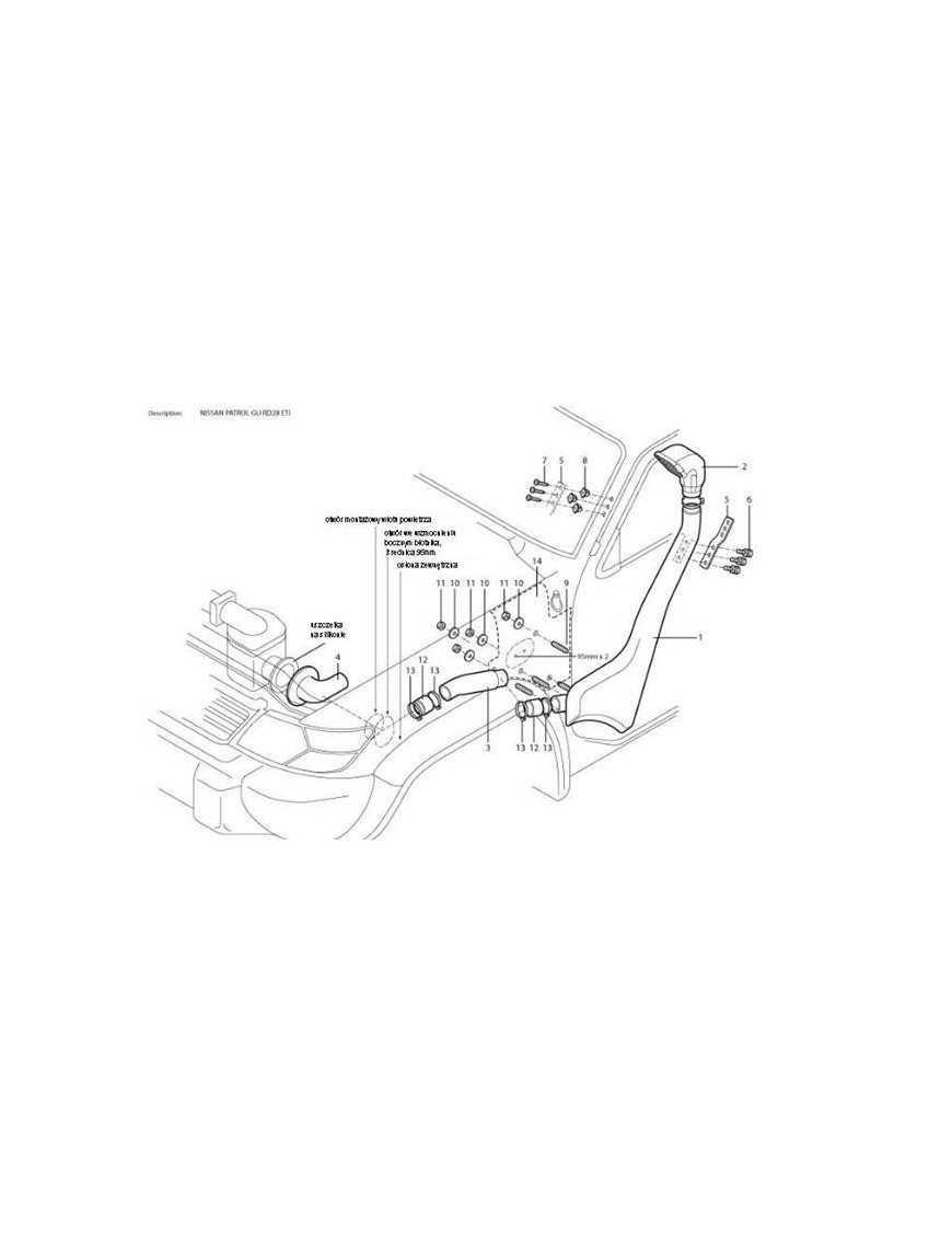 Snorkel NISSAN PATROL Y61 GU4 3,0L 4,8L 09/2004