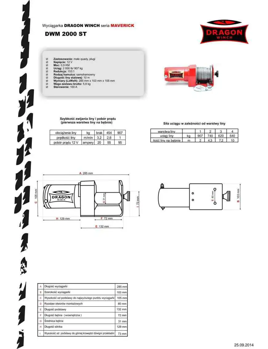 Dragon Winch DWM 2000 ST 12V Winch