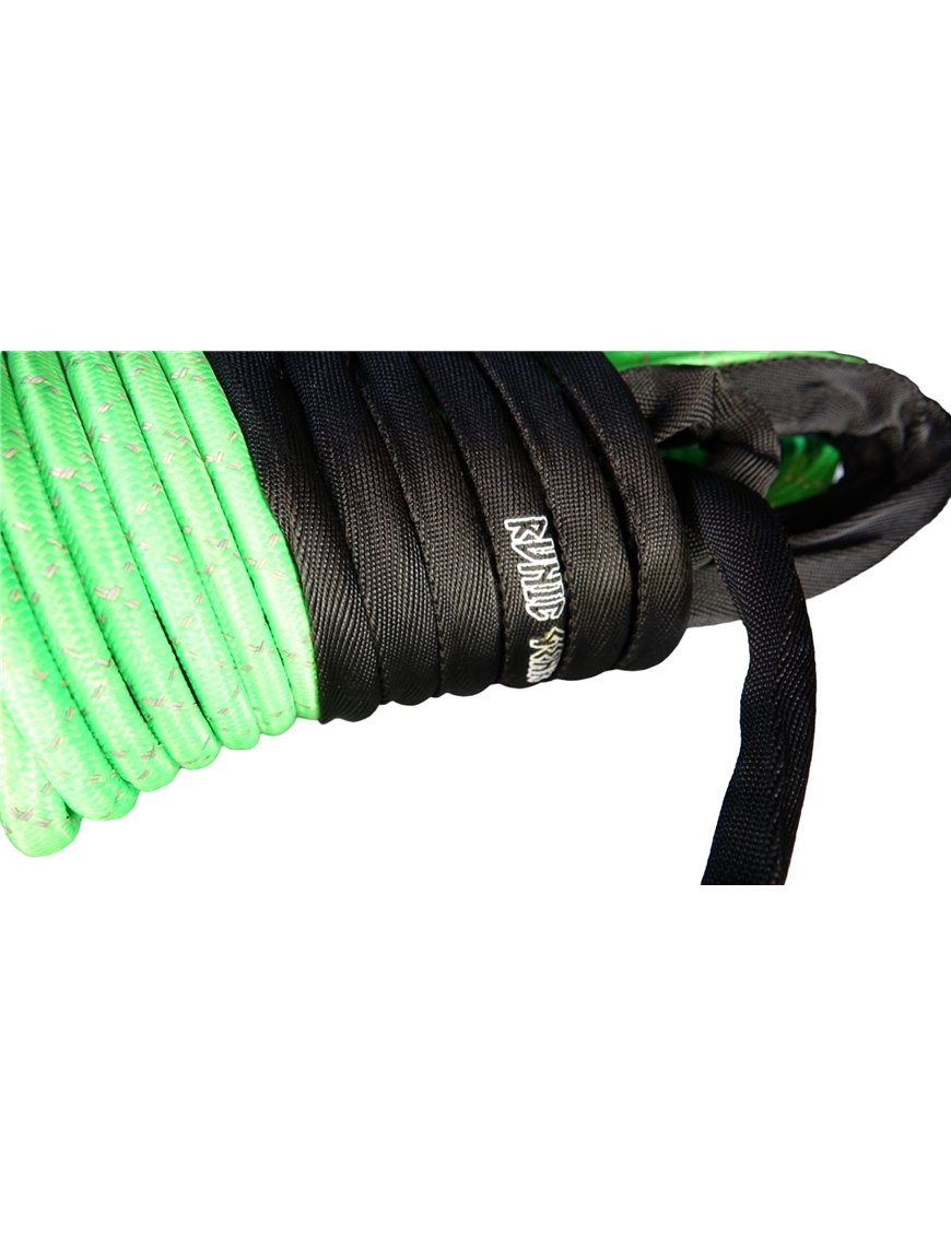 Runic Gear Winch Synthetic Rope 10mm X 30m Super Tough Pro lime with reflective strand