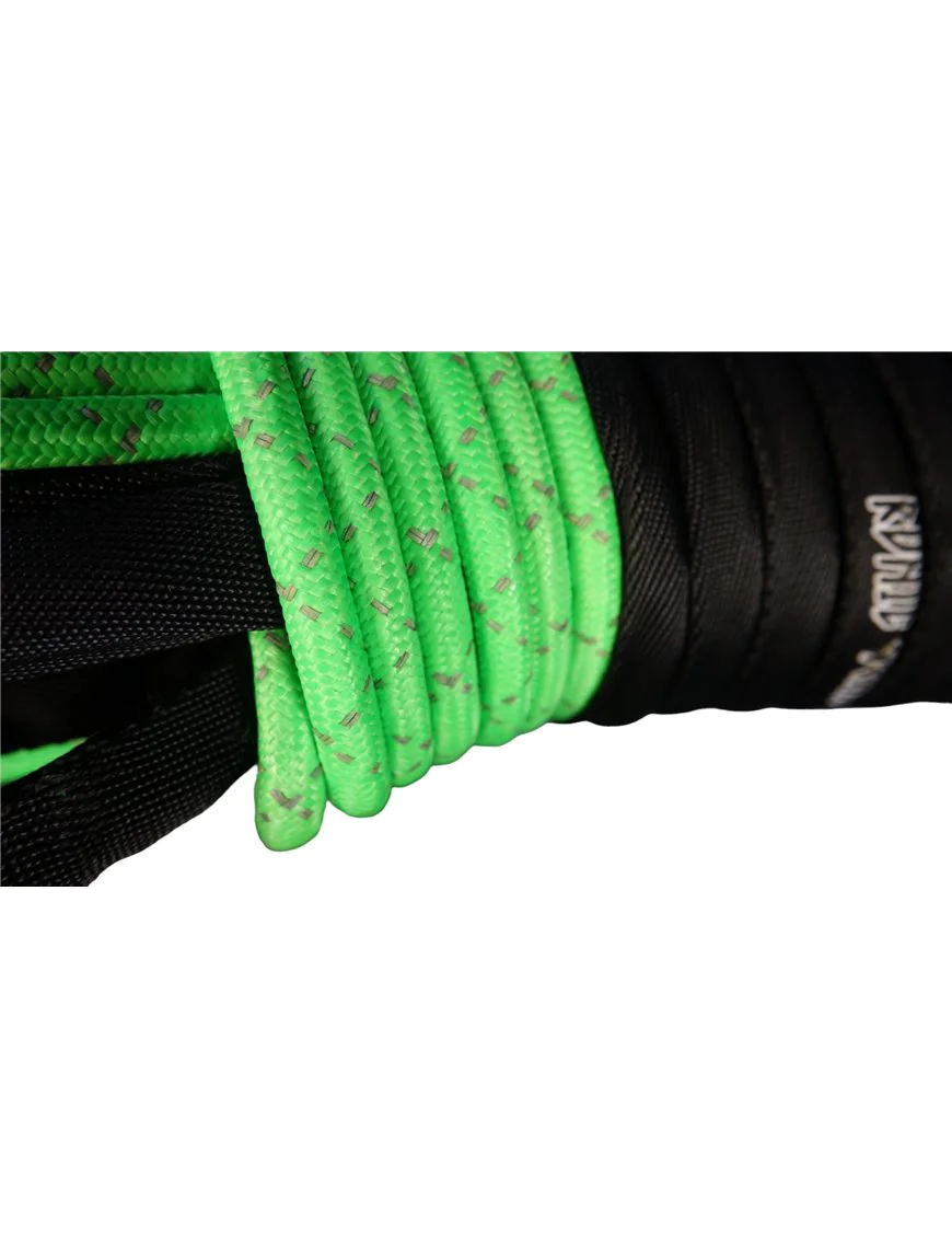 Runic Gear Winch Synthetic Rope 10mm X 30m Super Tough Pro lime with reflective strand