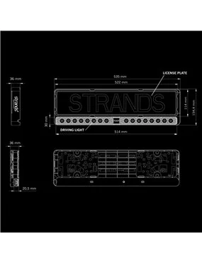 NUUK E-LINE DUO LED BAR Strands mocowanie tablicy rejestracyjnej 809138