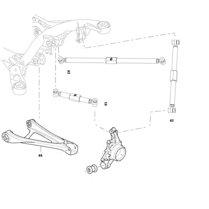 Komplet tylnych regulowanych wahaczy CAYENNE/TOUAREG/Q7 lift
