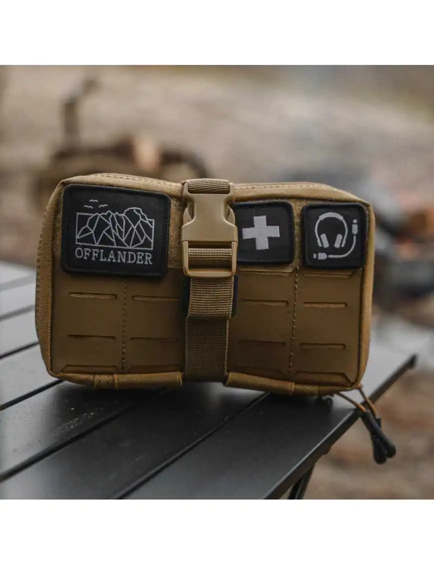 OFFLANDER SASZETKA TAKTYCZNA MOLLE Z RZEPEM NA POWERBANK I KABLE KHAKI