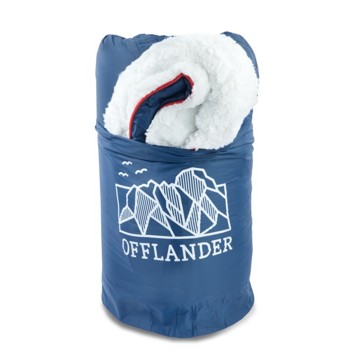 OFFLANDER MIĘKKI KOC PLED KEMPINGOWY GRANATOWY 200 x 140