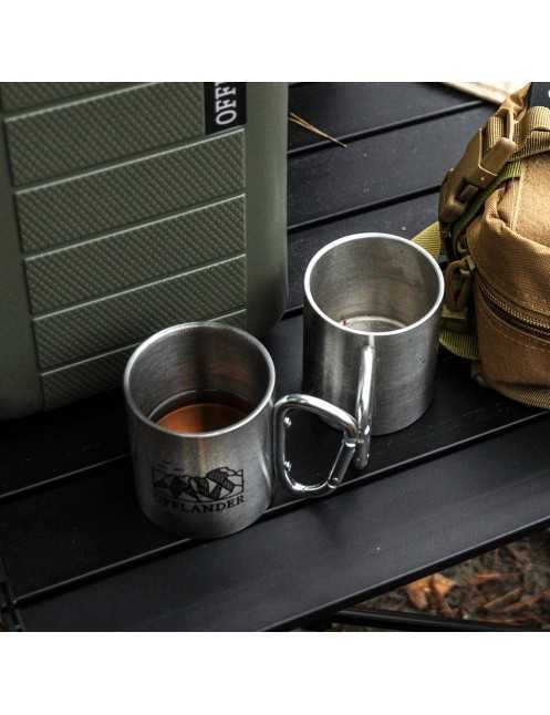 OFFLANDER KUBEK KEMPINGOWY Z KARABIŃCZYKIEM STALOWY 220ML OFFLANDER KUBEK KEMPINGOWY Z KARABIŃCZYKIEM STALOWY 220ML